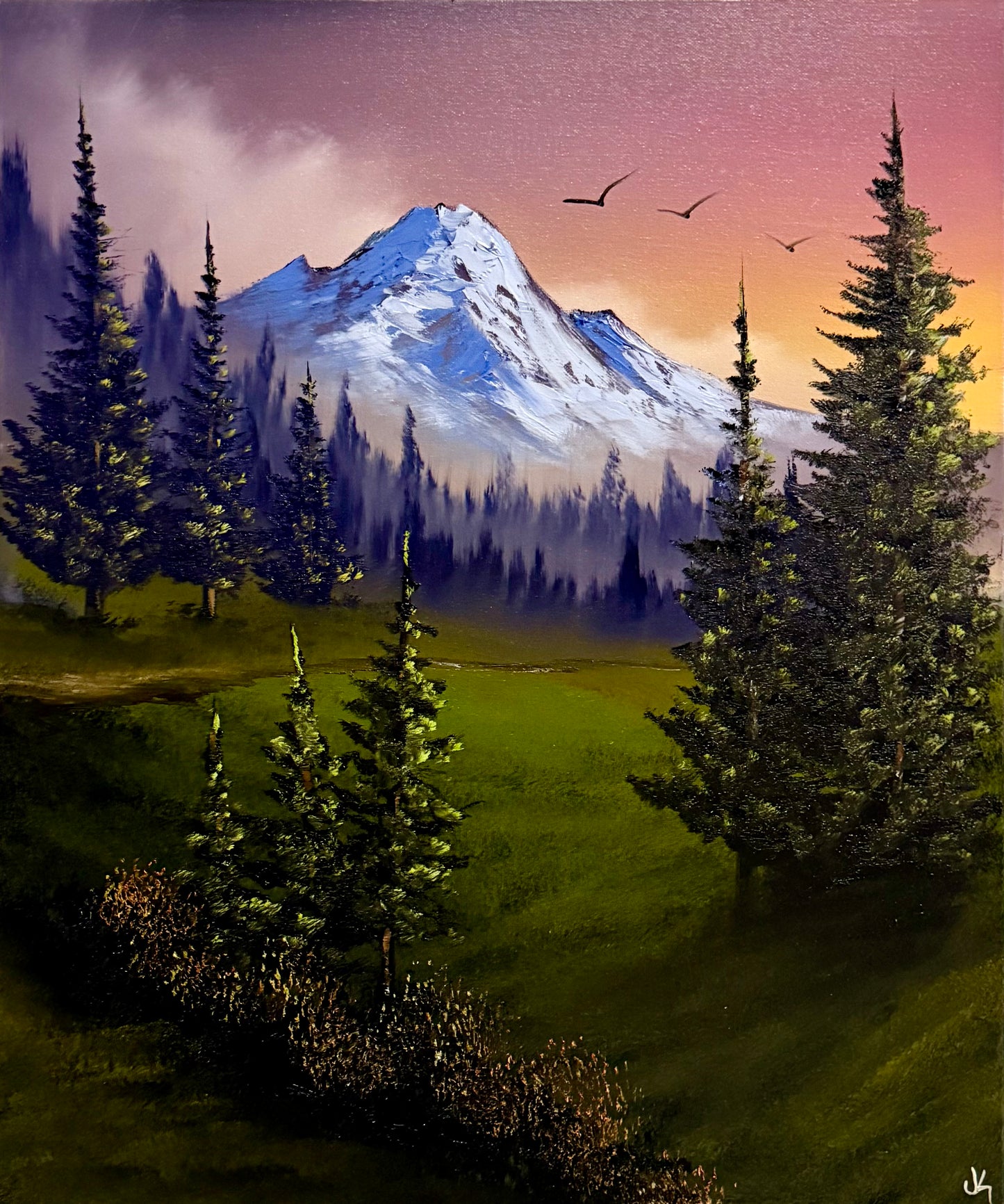 Painting #2143 - 20x24" Canvas - Mt Hood Landscape painted 11-13-25