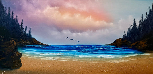 Painting #1570- 15x30 Pro Series Canvas - LED Light Remote control Seascape