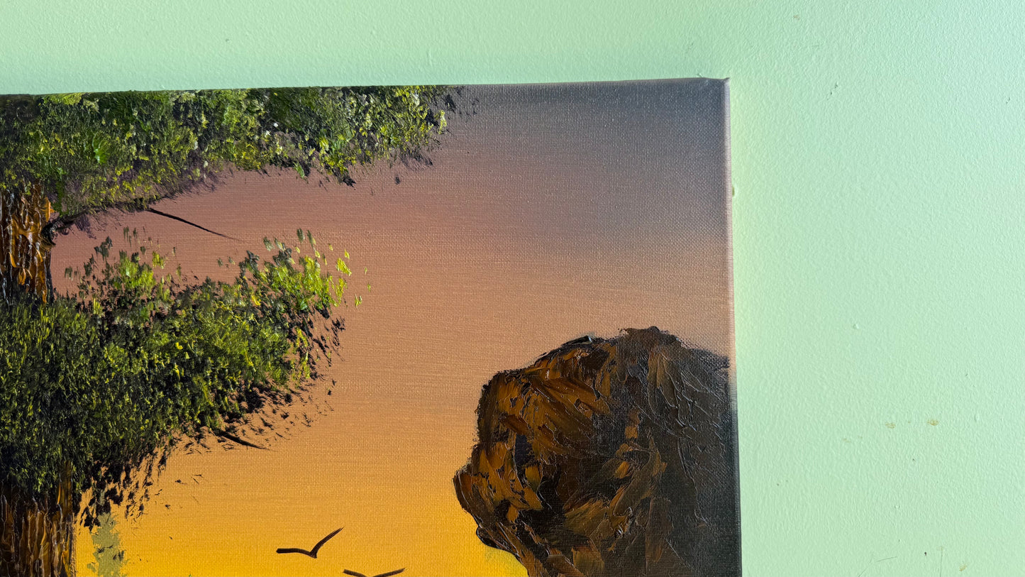 Painting #2016 - 16x20" Canvas - waterfall Landscape painted 8-24-25