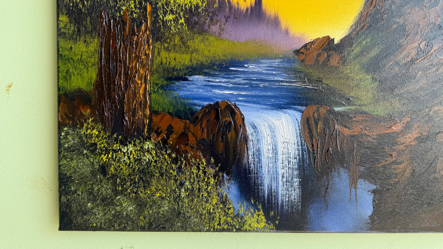 Painting #2016 - 16x20" Canvas - waterfall Landscape painted 8-24-25