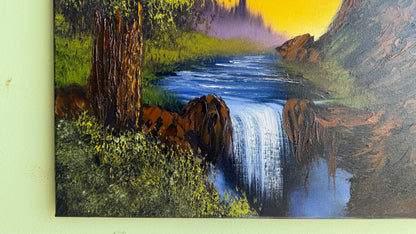 Painting #2016 - 16x20" Canvas - waterfall Landscape painted 8-24-25
