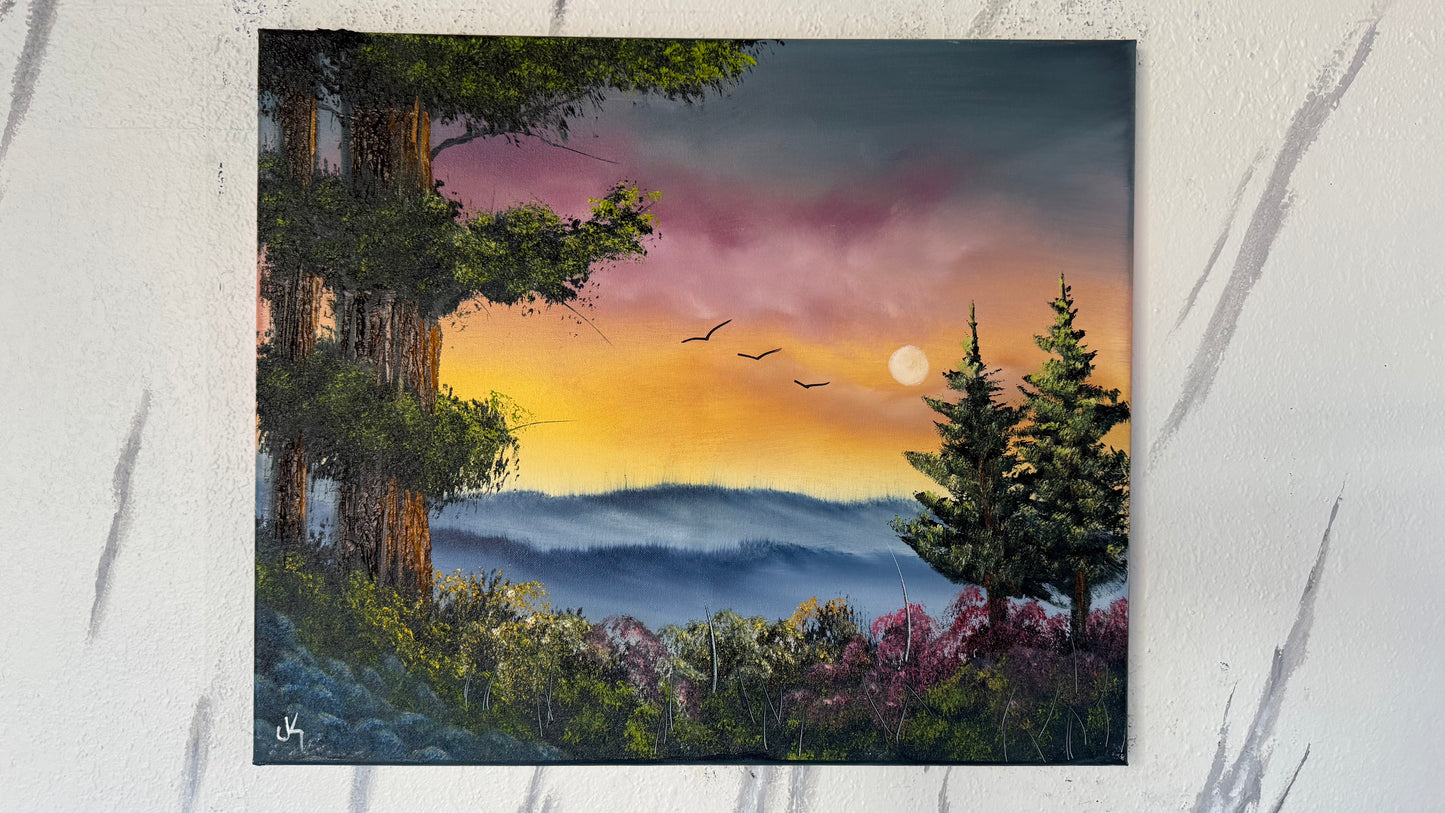 Painting #1978 - 20x24" Canvas - Smoky Mountains painted 8-5-25