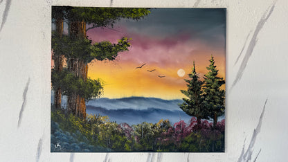 Painting #1978 - 20x24" Canvas - Smoky Mountains painted 8-5-25