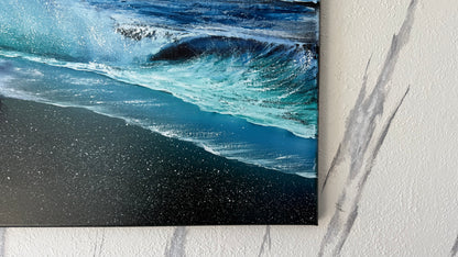 Painting #1956 - 22x28" Canvas - Rocky Seascape painted 7-24-25