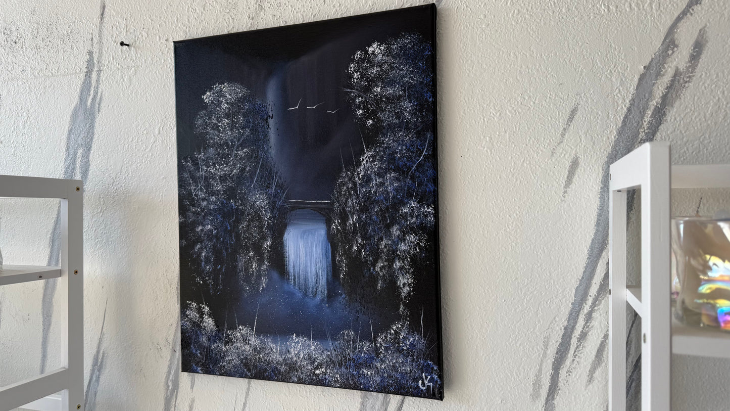 Painting #2022 - 16x20" Canvas - Multnomah Falls painted 8-28-25