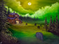 Painting #2128 - 18x24" Canvas - Halloween Landscape painted 10-31-25
