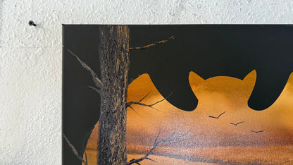 Painting #2048 - 16x20" Canvas - BAT Halloween Landscape painted 9-11-25