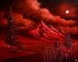 Painting #2393 - 16x20" Canvas - Red Mountain Landscape painted 4-16-26