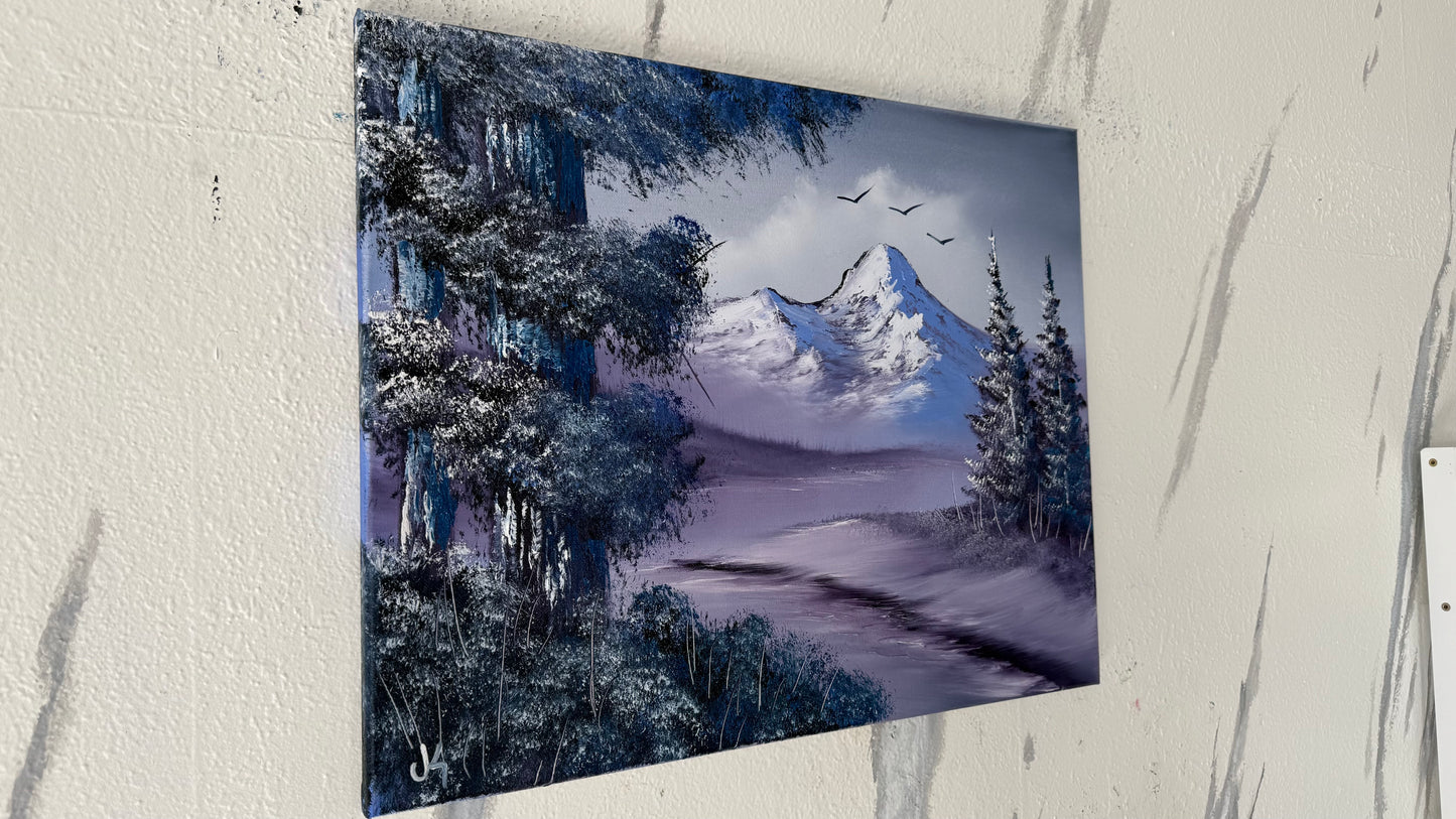 Painting #1987 - 16x20" Canvas - Mountain Landscape painted 8-10-25