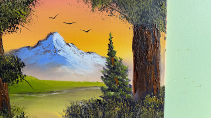 Painting #2013 - 16x20" Canvas - Sunset River Landscape painted 8-23-25