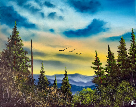 Painting #1897 - 16x20" Canvas - Smoky Mountains Landscape painted 6-16-25