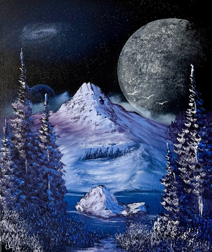 Painting #2006 - 20x24" Canvas - Space Mountain Landscape painted 8-18-25