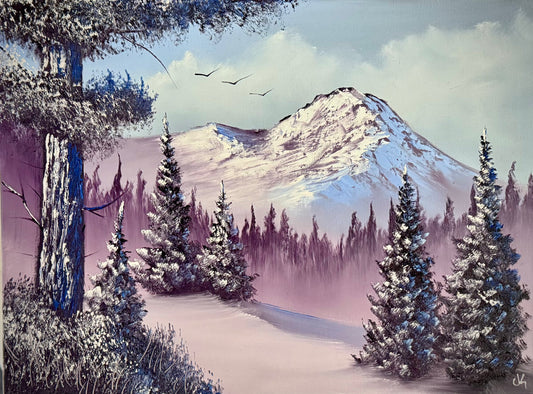 Painting #2053 - 18x24" Canvas - Mountain Landscape painted 9-13-25