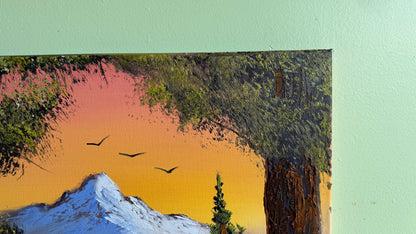 Painting #2013 - 16x20" Canvas - Sunset River Landscape painted 8-23-25