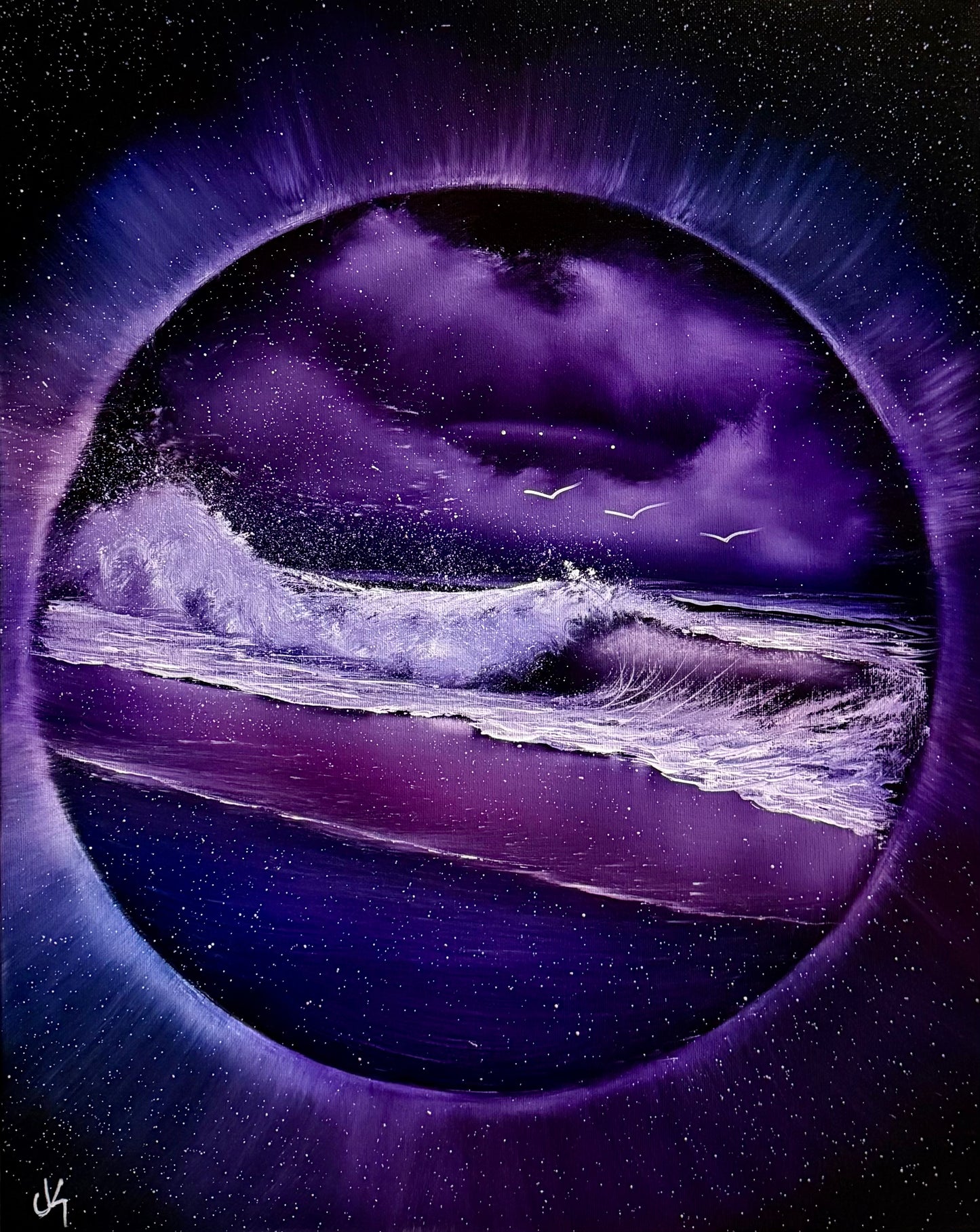 Painting #2254 - 16x20" Canvas - Portal Seascape painted 1-24-26