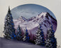 Painting #2028 - 16x20" Canvas - Mt Hood Landscape Oval painted 8-30-25