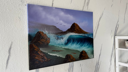 Painting #1985 - 18x24" Canvas - PNW Seascape painted 8-9-25