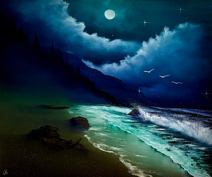 GROUP Painting Class - Night Time Black Canvas Scene with PaintWithJosh