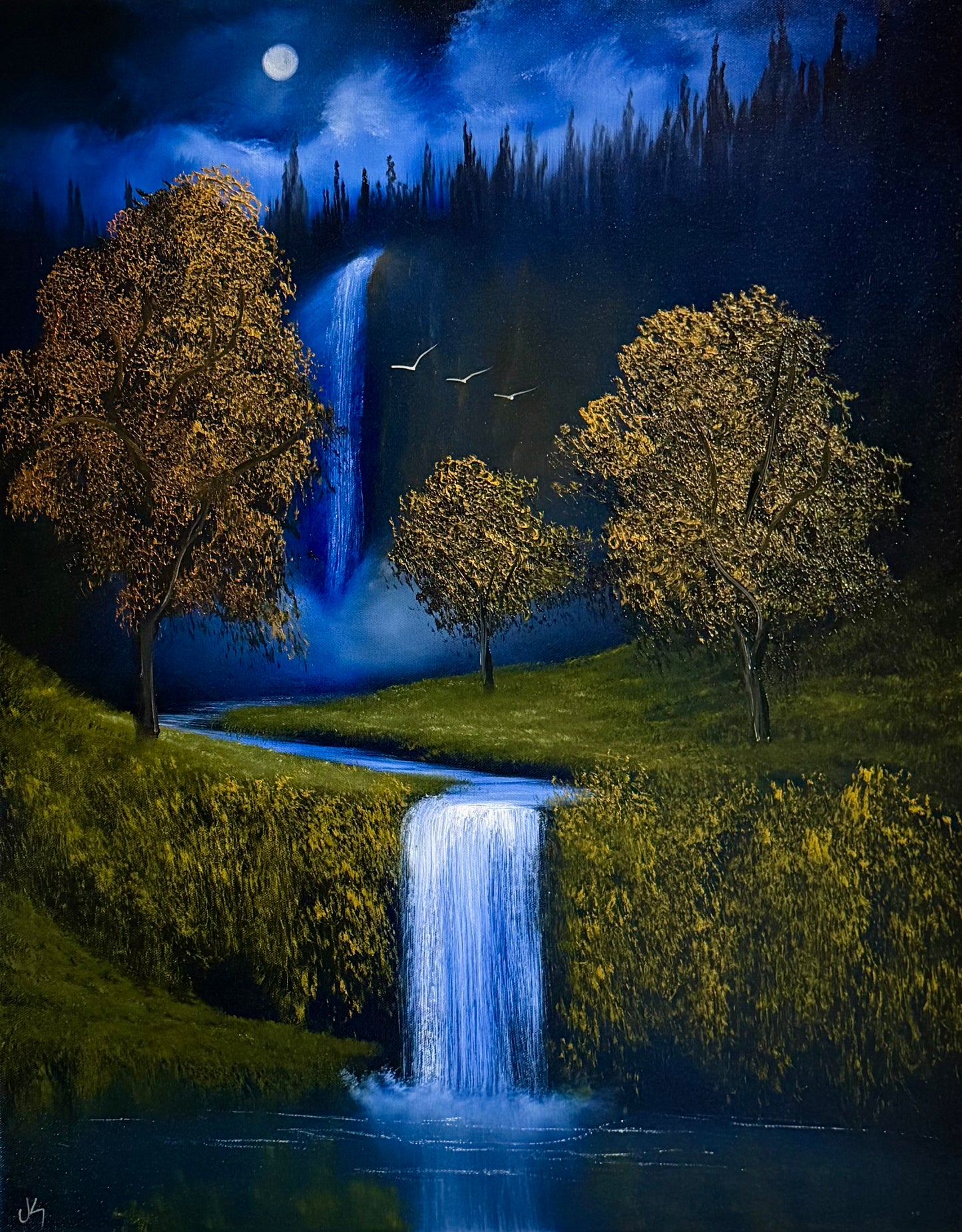 Painting #2343 - 22x28" Canvas - Orchard Falls painted 3-19-26