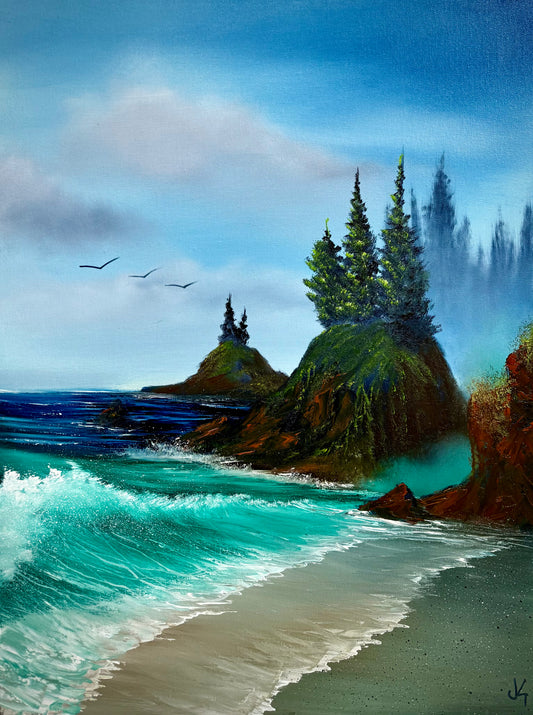 Painting #1724 - 18x24" Canvas - Hidden Cove painted 2-27-25