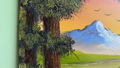 Painting #2013 - 16x20" Canvas - Sunset River Landscape painted 8-23-25