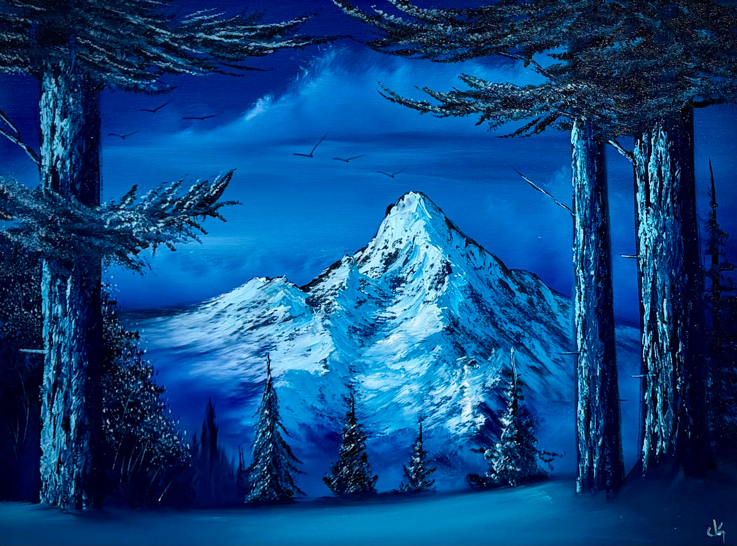 Painting #2659 - 18x24" Canvas - Winter Landscape painted 10-22-26