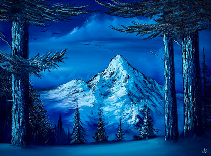 Painting #2659 - 18x24" Canvas - Winter Landscape painted 10-22-26