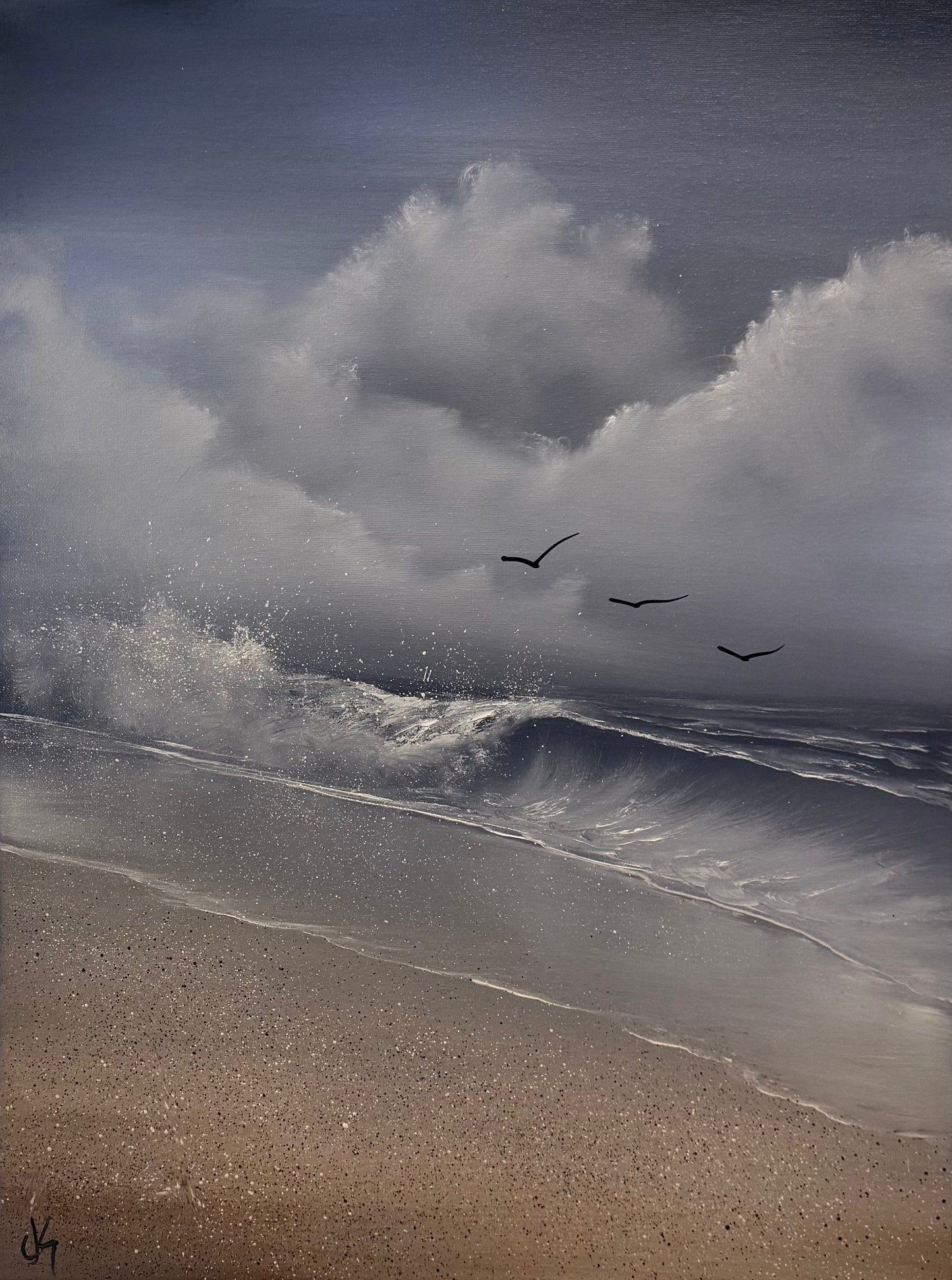 Painting #2126- 18x24" Canvas - Seascape painted 10-27-25