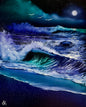 Painting #1844 - 16x20" Canvas - Crashing Waves Seascape painted 5-12-25