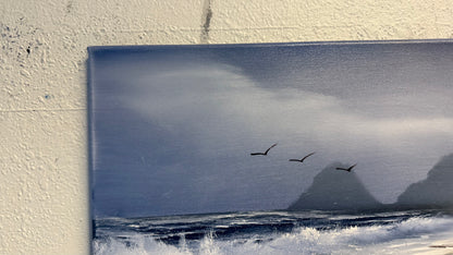 Painting #1996 - 16x20" Canvas - Rocky Oregon Coast Seascape painted 8-14-25