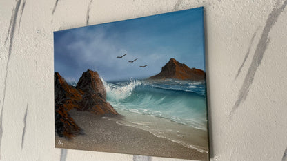 Painting #1970- 16x20" Canvas - Tropical Seascape painted 7-31-25