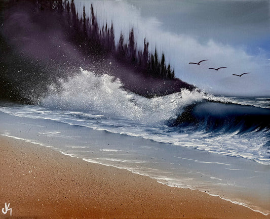 Painting #1935 - 16x20" Canvas - Oregon Coast Seascape Seascape painted 7-12-25