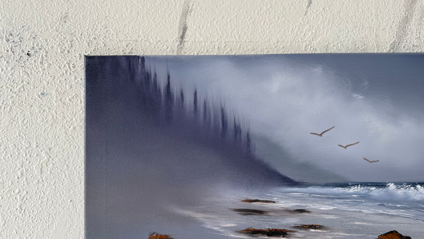 Painting #2002 - 16x20" Canvas - Oregon Coast Seascape painted 8-17-25
