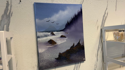 Painting #2045 - 16x20" Canvas - Oregon Coast Seascape painted 9-8-25