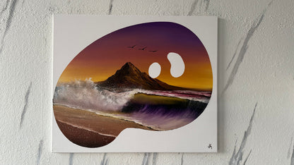 Painting #1981 - 20x24" Canvas - Palette Seascape painted 8-7-25