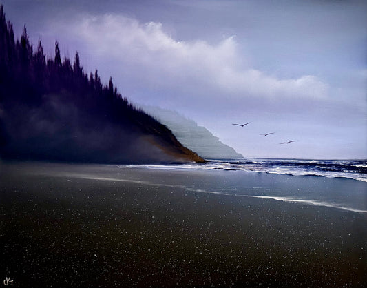 Painting #2299 - 22x28" Canvas - Oregon Coast Seascape painted 2-22-26