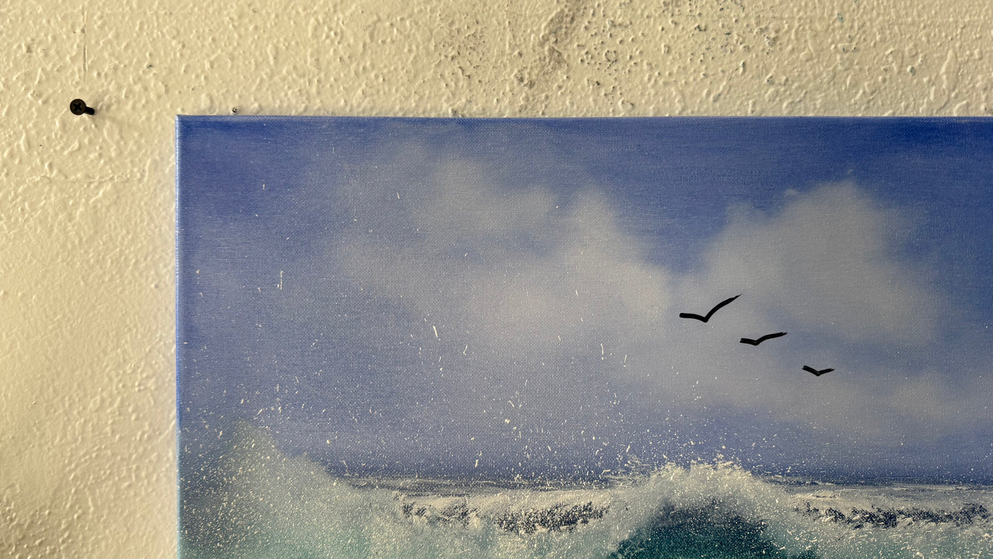 Painting #2027 - 16x20" Canvas - Tropical Seascape painted 8-30-25