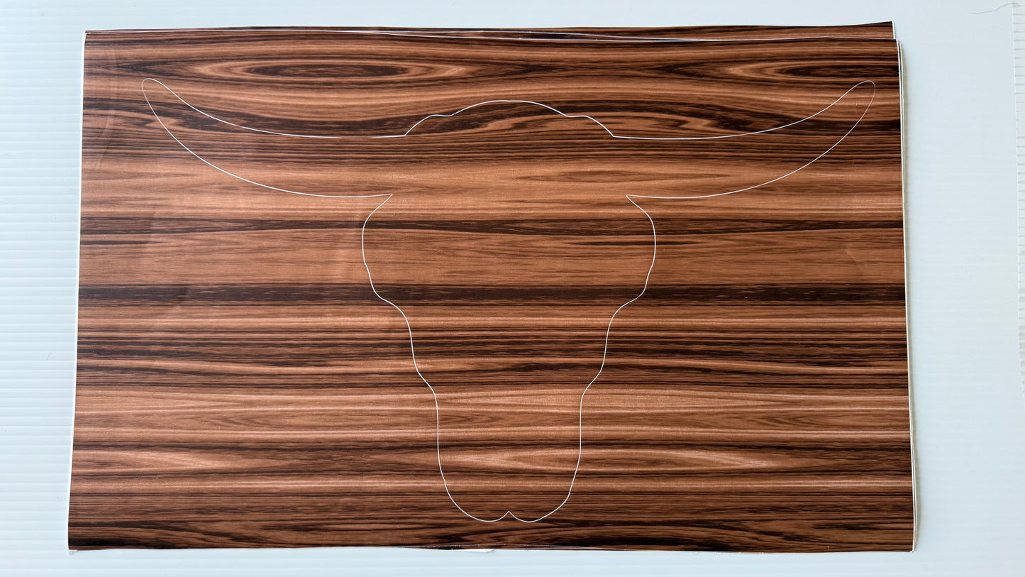 Stencil - Cattle Skull - Easy Liner Removable Adhesive Contact Paper