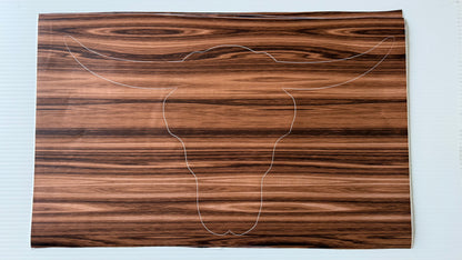 Stencil - Cattle Skull - Easy Liner Removable Adhesive Contact Paper