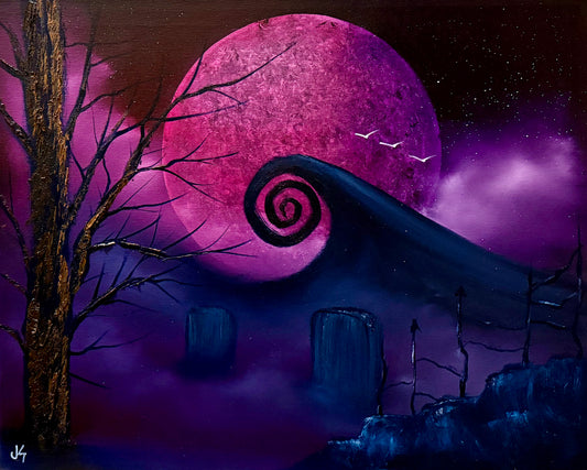 Painting #1589 - 16x20" Canvas - Nightmare Before Christmas