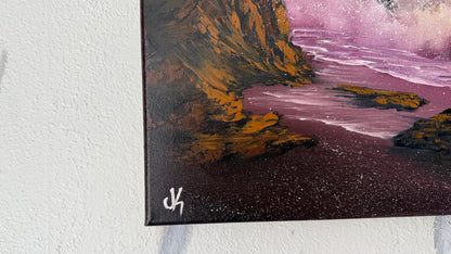 Painting #1971 - 16x20" Canvas - Purple Seascape painted 7-31-25