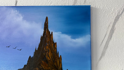 Painting #1957 - 20x24" Canvas - Rocky Seascape painted 7-24-25