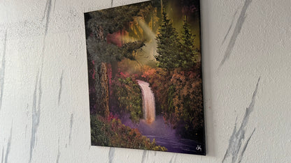 Painting #1986 - 20x24" Canvas - Foret Waterfall painted 8-9-25