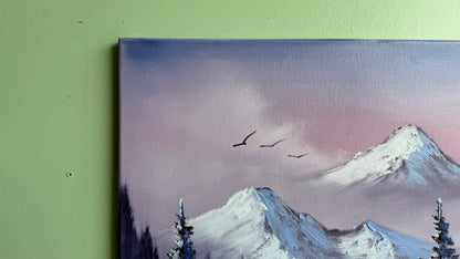 Painting #2018 - 16x20" Canvas - Winter Landscape painted 8-24-25