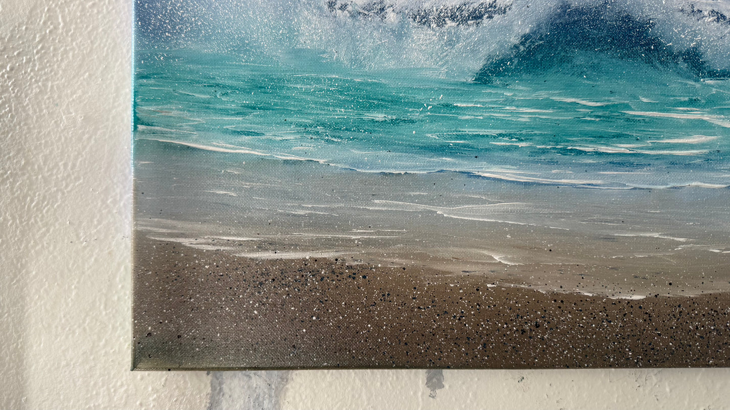 Painting #2027 - 16x20" Canvas - Tropical Seascape painted 8-30-25