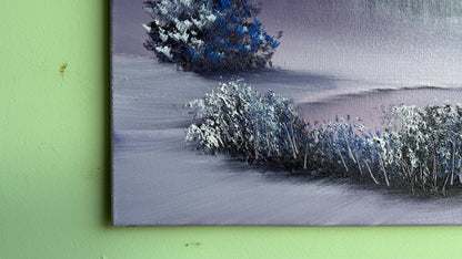 Painting #2018 - 16x20" Canvas - Winter Landscape painted 8-24-25