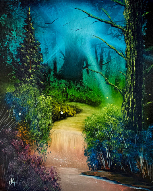 Painting #1806 - 16x20" Canvas - Forest River painted 4-19-25