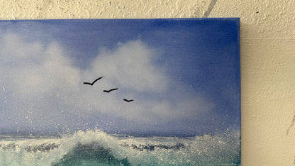 Painting #2027 - 16x20" Canvas - Tropical Seascape painted 8-30-25