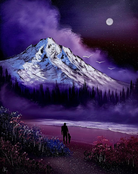 Painting #2526 - 16x20" Canvas - Mountain Landscape painted 7-24-26
