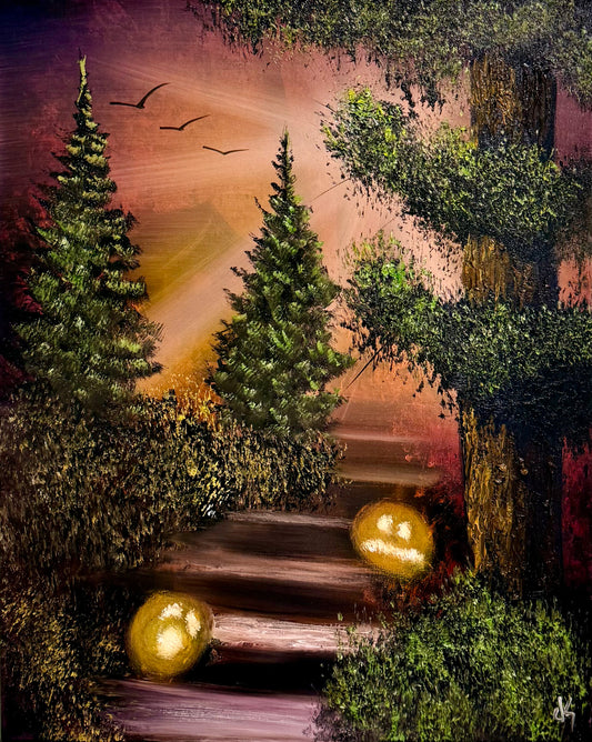 Painting #2021 - 16x20" Canvas - Autumn Landscape painted 8-27-25